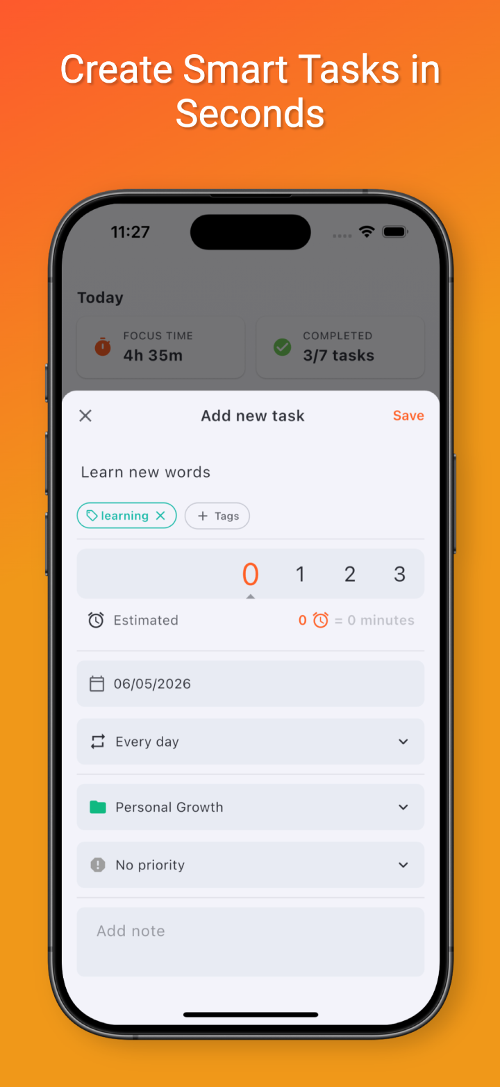 Do Focus new task screenshot